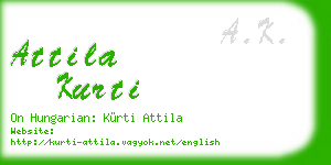 attila kurti business card